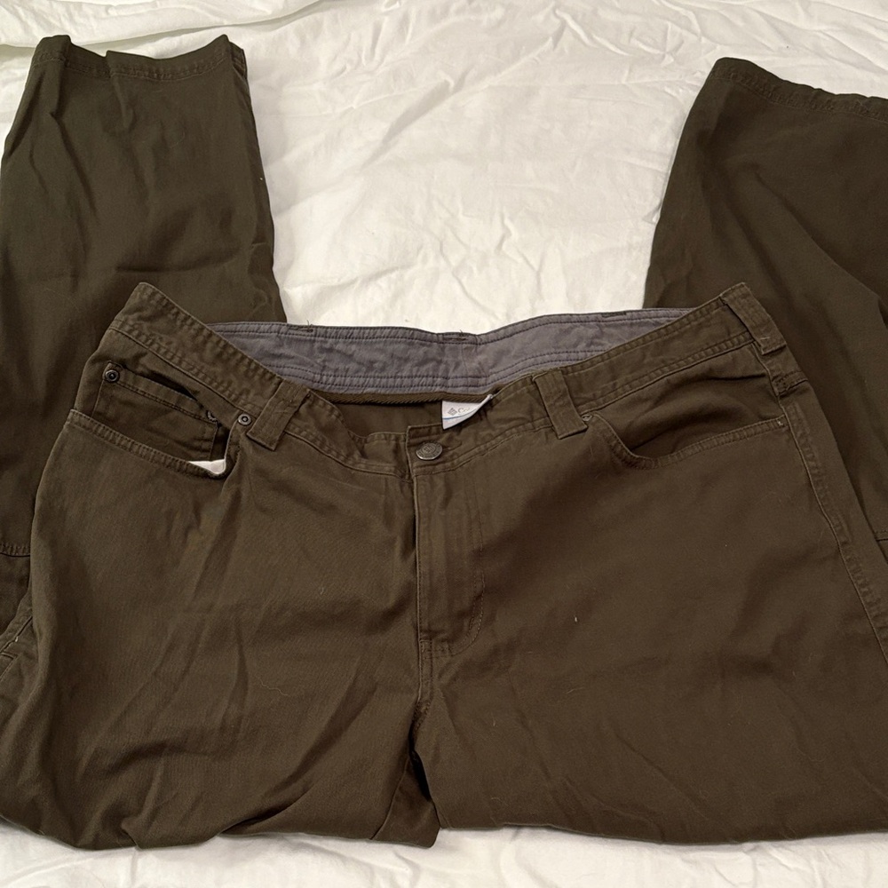 Columbia Olive Regular Fit Cotton Pant 40x32